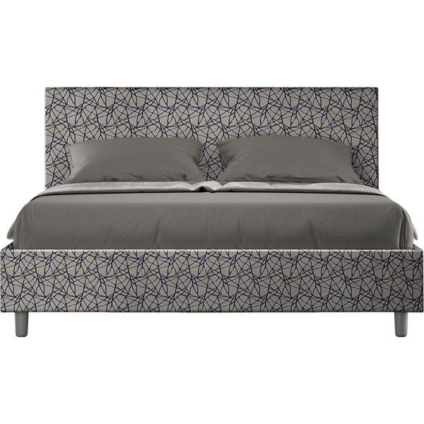 Ityhome - Letto Con Rete Imbottito 160X210 Tessuto Era 09 Blu Adele-image