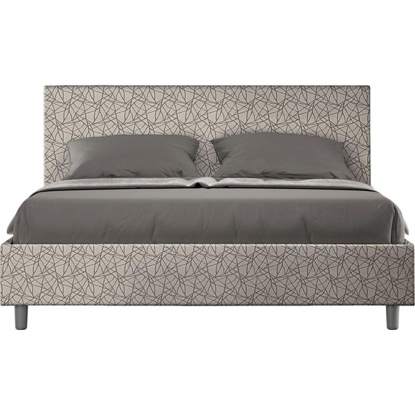 Ityhome - Letto Con Rete Imbottito 160X200 Tessuto Era 02 Grigio Adele-image