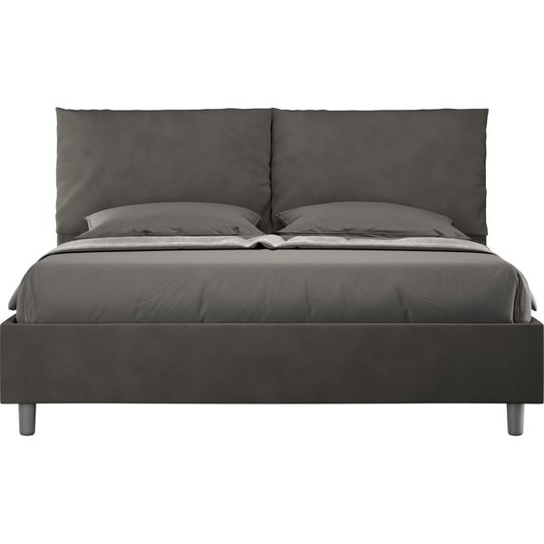Ityhome - Letto Senza Rete Imbottito 160X210 Microfibra Grigio Antea-image