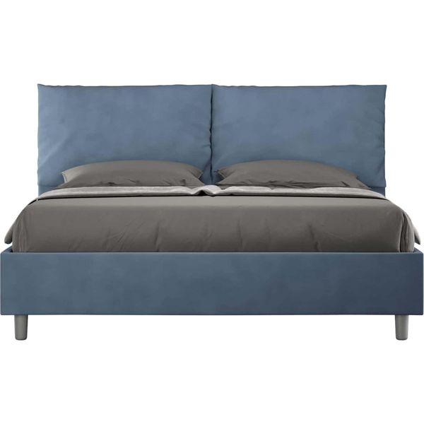 Ityhome - Letto Contenitore Imbottito 160X210 Microfibra Blu Antea-image