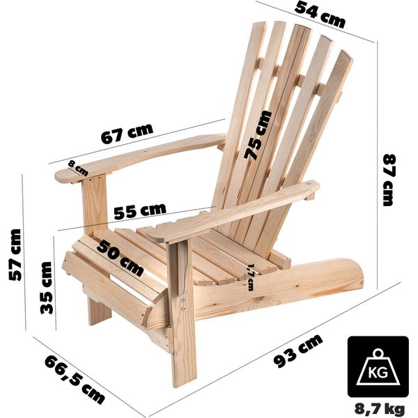 Sedia Da Spiaggia Kadax In Legno Naturale-image