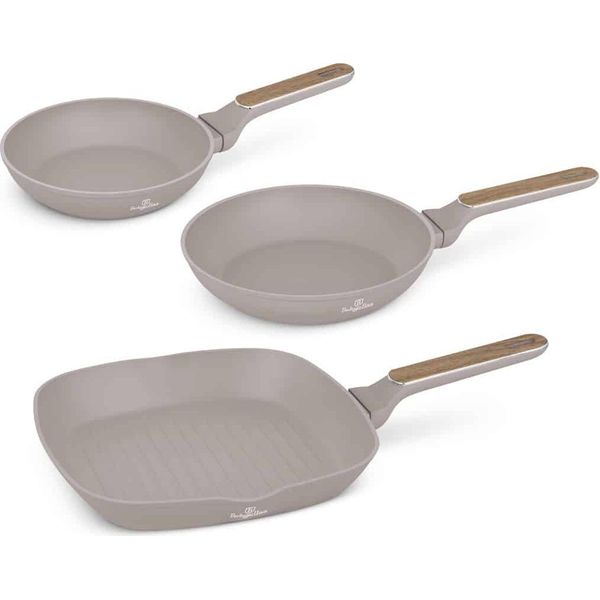 Berlinger Haus Set Di Padelle Antiaderenti A 3 Pezzi, In Alluminio Forgiato Per Fornelli A Induzione, Con Manico Ergonomico, , Nordic Collection Taupe-image