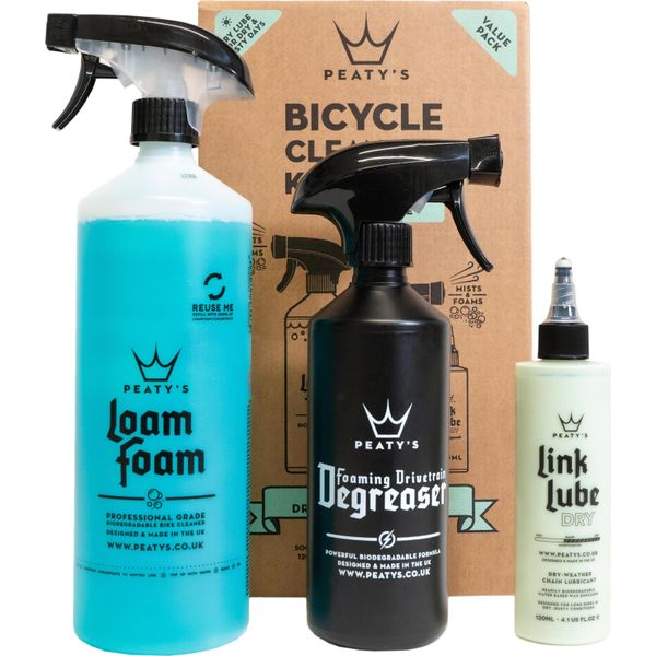 Peaty's Wash Degrease Lubricate Dry Starter Pack 1 L-500 Ml-120 Ml Ciclo Pulizia E Manutenzione-image