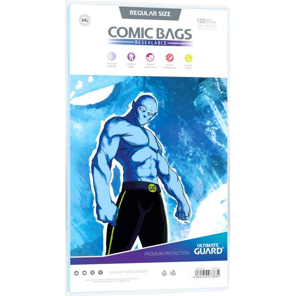 Woreczki Ochronne Ultimate Guard Do KomiksóW Z ZapięCiem (100 Szt.)-image