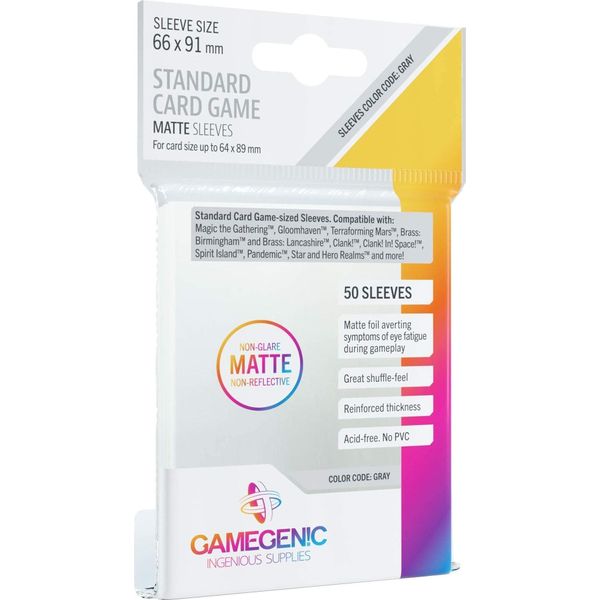 Gamegenic - Manicotti Standard Per Giochi Di Carte Matte 66 X 91 Mm Trasparente-image