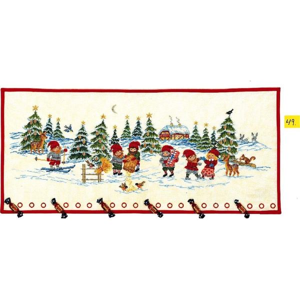 Eva Rosenstand Set Da Parete A Punto Croce "Calendario Dell'avvento, Nani Nella Neve"", Schema Di Conteggio, 40X95Cm"-image