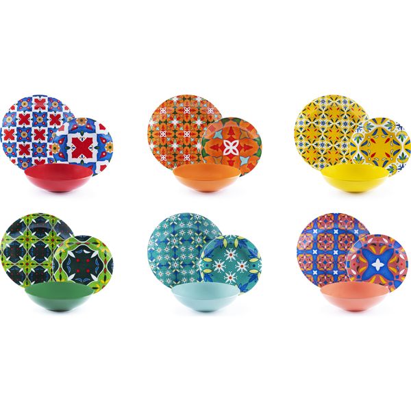 Set Di Stoviglie Excelsa 18 Pezzi In Porcellana Ankara Colorata-image