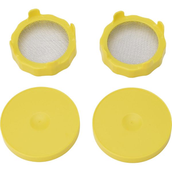 Coperchi Per Vasi Da Germinazione Coperchio Per Germinazione In Abs Con Retino In Acciaio Inox Per Vasi Mason Con Decoro In Lino-image