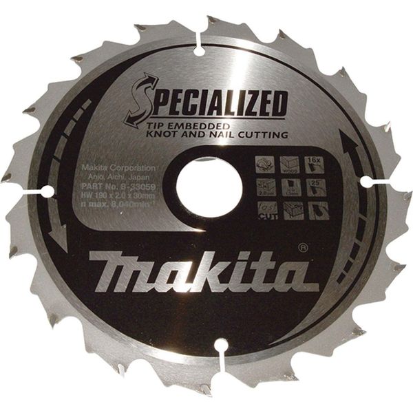 Makita KreissäGeblatt, Specialised Tct T.C.T - 190 X 30 Mm - 16 ZäHne - Holz-image