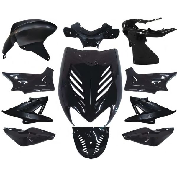 Set Di Carenature Dmp 11 Pezzi Nero Metallizzato Compatibile Con Yamaha Aerox, Mbk Nitro-image