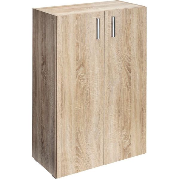 Casaria® Mobiletto Ingresso Vela A 2 Ante Con Ripiani 115,5X60X30Cm Credenza Comò Armadietto Multiuso Ufficio Cassettiera Mobile Entrata Mobiletti-image