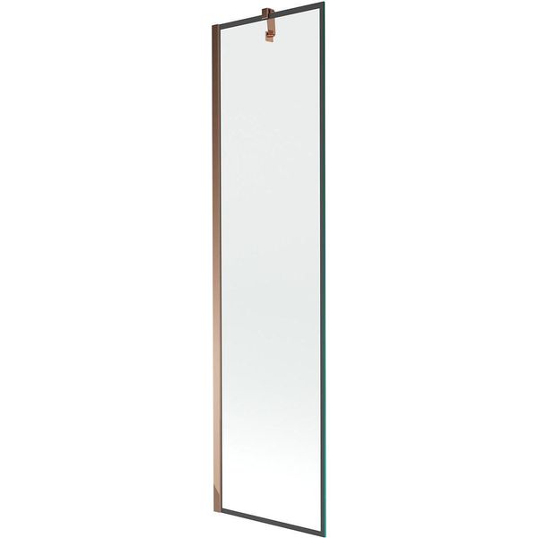 Mexen Next Parete Doccia A 1 Anta 50 X 150 Cm, Cornice Nera, Oro Rosa - 895-050-000-00-70-60-image