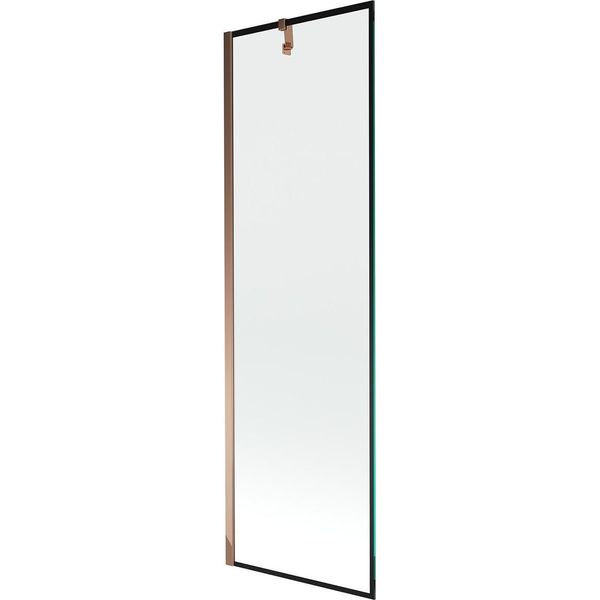 Mexen Next Paratia Da Doccia A 1 Anta 60 X 150 Cm, Cornice Nera, Oro Rosa - 895-060-000-00-70-60-image