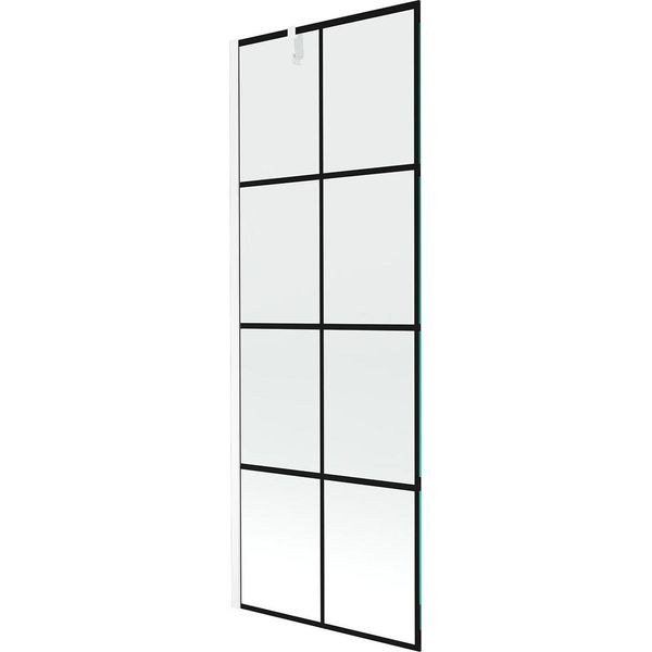 Mexen Next Paratia Da Bagno A 1 Anta 70 X 150 Cm, Griglia Nera, Bianco - 895-070-000-00-77-20-image