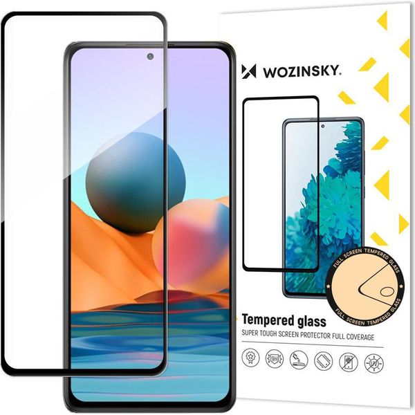 Wozinsky Super Resistente Piena Colla Vetro Temperato A Schermo Intero Con Telaio Caso Amichevole Xiaomi Redmi Nota 10 Pro / Xiaomi 12T / 12T Pro / Mi 11I / Mi 11T / Mi 11T Pro / Poco F3 Nero-image