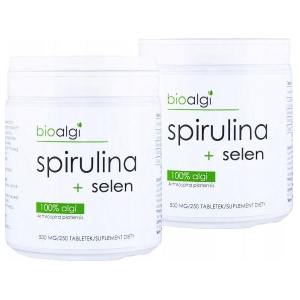 2X Spirulina + Selenio Integratore Alimentare Con Bioalghe Di Alta Qualità - 250 Compresse, Marchio Bioalgae-image