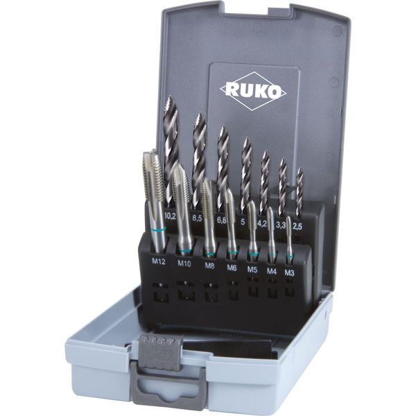 Ruko Set Di Rubinetti Per Macchine Hss In Valigetta Di Plastica - 14 Pezzi - 259048RO-image
