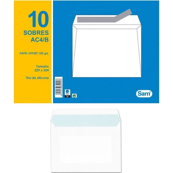 Generico Confezione Da 10 Buste Bianche 229X324 Con Strisce Trasparente Formato Unico-image