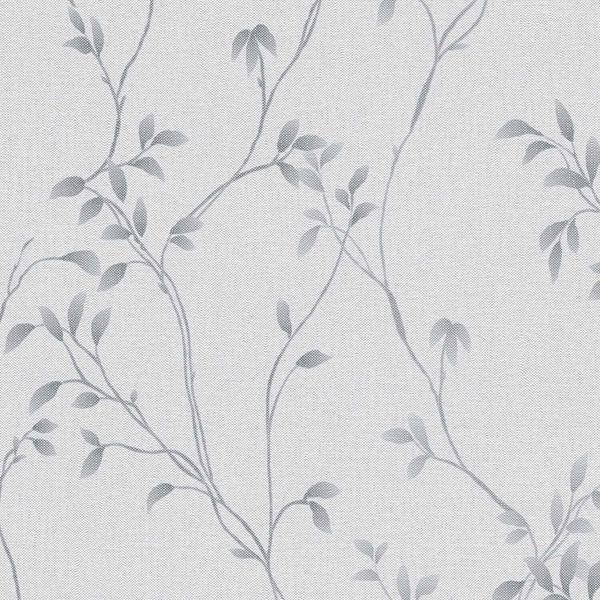 Profhome 397674-GU Landhaus Vliestapete Floral Matt Grau Hell-Grau 5,33 M2-image