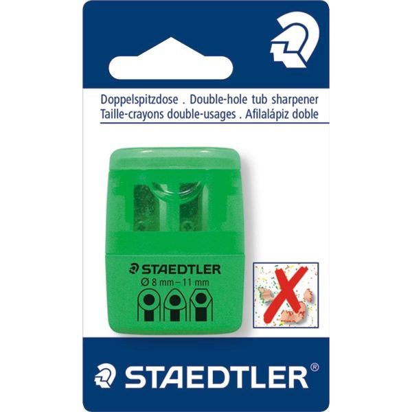 10X Staedtler 51260F50BK Temperino Doppio Verde Neon In Blister-image