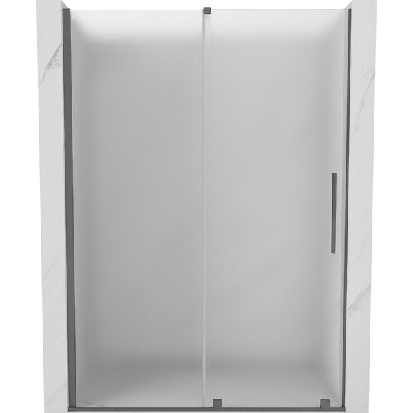 Mexen Velar Porta Doccia Scorrevole 140 Cm, Smerigliato, Gun Metal - 871-140-000-31-95-image