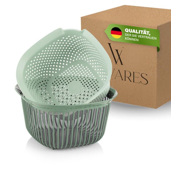 Viwares Ciotola Quadrata Con Inserto Per Scolapasta, 4 L, Ciotola Da Cucina Senza Bpa, Scolapasta Con Ciotola, Scolapasta Da Cucina, Impilabile, Ciotola Scolapasta Per Lavare, Scolare, Servire, Insalate E Verdure-image