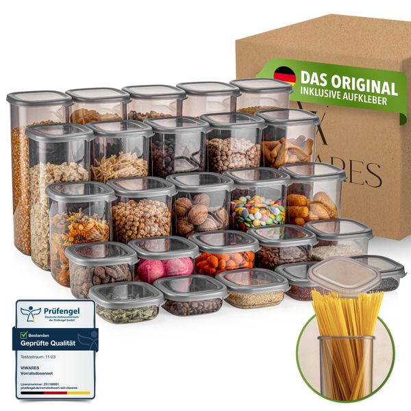 Contenitori Per Alimenti Con Coperchio Viware, Set Da 25 Contenitori Ermetici Senza Bpa, Contenitori Per Cereali E Farina Da Cucina, Pratici Organizer Da Cucina, Contenitori Per Conservare Gli Alimenti Freschi-image