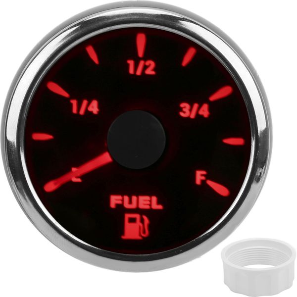 Indicatore Di Livello Carburante Nero Da 52 Mm 0-190 Ω Con Retroilluminazione A 7 Colori Per Auto, Barca, Camper, Yacht-image