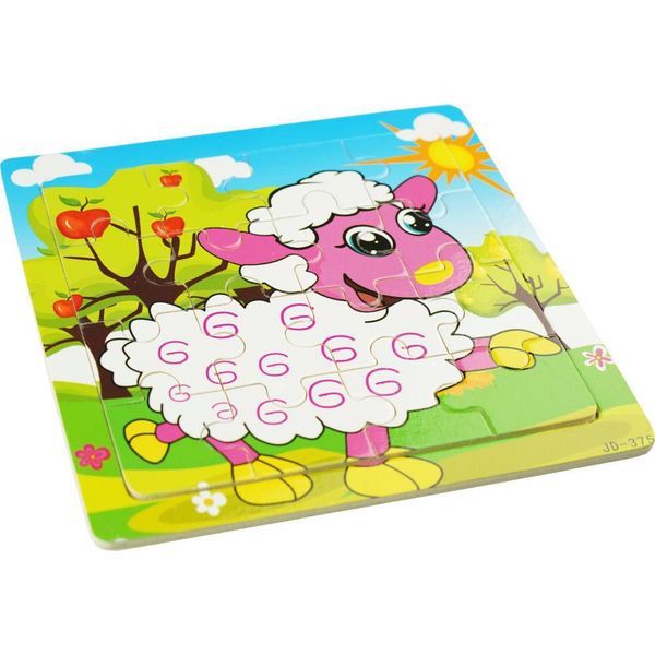 Puzzle Di Agnello In Legno Colorato-image