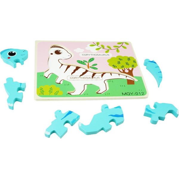 Puzzle In Legno Colorato Del Dinosauro Corythosaurus-image