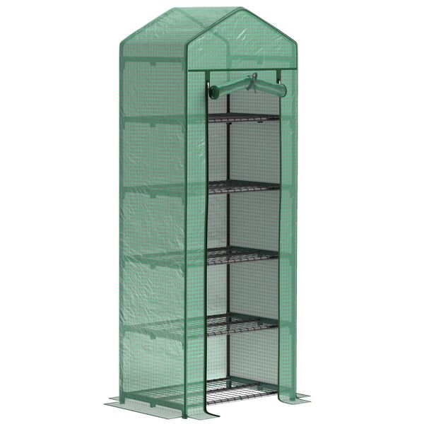 Serra Fortuna Lai Con Porta Scorrevole, Ripiani, Serra In Acciaio Resistente All'inverno, Serra Per Balcone, Giardino, Serra Per Pomodori 69 X 49 X 193 Cm, Serra Per Pomodori, Ortaggi, Fiori, Piante Verdi-image