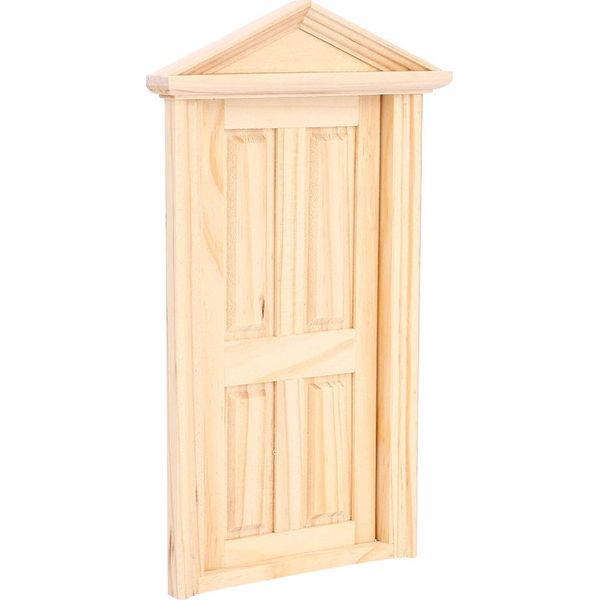 1:12 Simulazione Casa Delle Bambole Miniature Fai Da Te In Legno Guglia Porta Mobili Accessori-image