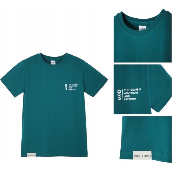 Mod Jeans | T-Shirt Da Ragazzo - Verde Smeraldo - Taglia 152 - 100% Cotone - T-Shirt Classica-image
