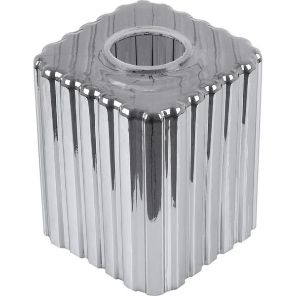 Paralume Riffle Grafite Cubo 10 Cm – Elegante Paralume In Vetro Per Un'illuminazione Interna Moderna-image