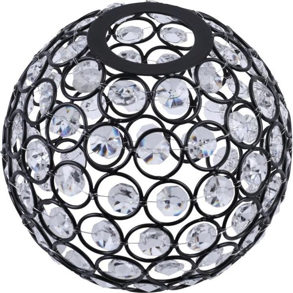 Paralume Crystal Nero Sfera 14 Cm – Elegante Paralume In Vetro Per Un'illuminazione Interna Moderna-image