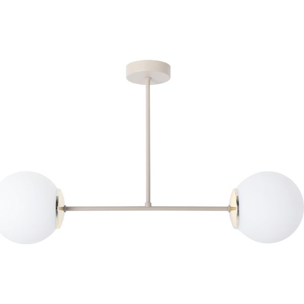 Lampada Da Soffitto Siena Cashmere-Oro A 2 Luci Con Paralumi Bianchi E14 – Illuminazione Elegante Per Il Soggiorno-image