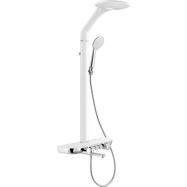 Mexen Blaze Set Doccia A Parete Con Soffione E Rubinetto, Bianco/Cromo - 78109-20-image