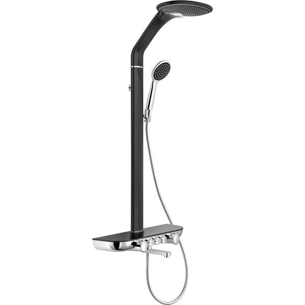 Mexen Blaze Set Doccia Esterno Con Soffione E Miscelatore, Nero/Cromo - 78109-71-image
