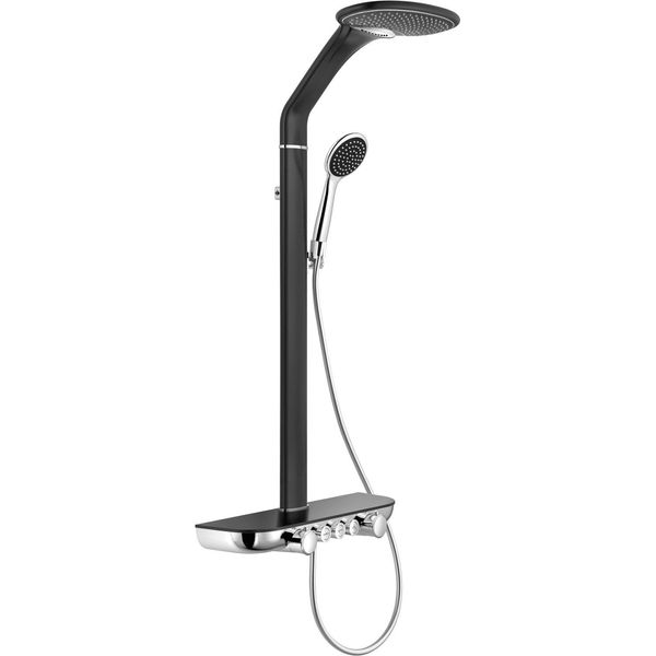 Mexen Bolt Set Doccia A Parete Con Soffione Doccia E Batteria, Nero/Cromo - 78108-71-image