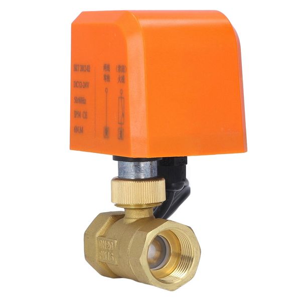 Valvola A Sfera Elettrica, Valvola A Sfera A 2 Vie, Valvola A Sfera DN20, Valvola A Sfera In Ottone 3/4In, Valvola A Sfera Normalmente Chiusa, Valvola A Sfera Nc A 2 Fili-image