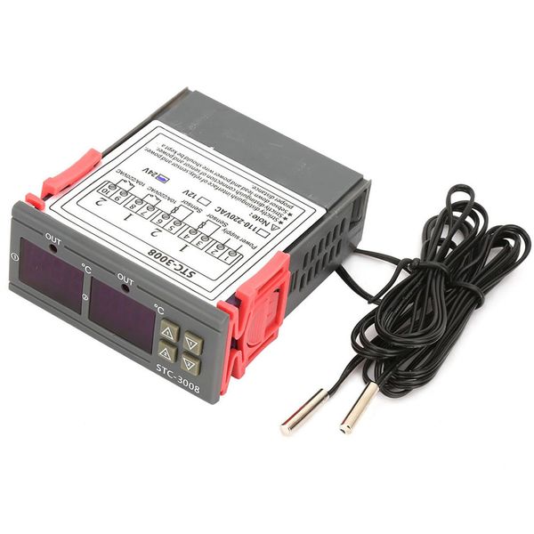 Termostato Digitale, Regolatore Di Temperatura, Sensore Di Temperatura, Regolatore Del Termostato Di Temperatura, STC-3008, Regolatore Di Temperatura Regolabile-image
