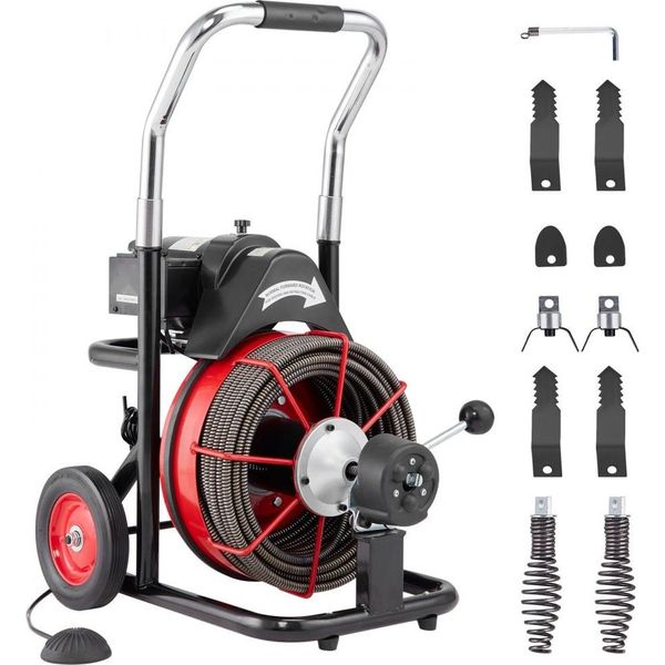 Macchina Per La Pulizia Dei Tubi - Alimentazione Automatica - 30 M X 13 Mm - Macchina Efficiente Per La Pulizia Dei Tubi - Pulizia Degli Scarichi - Tecnologia Sanitaria-image