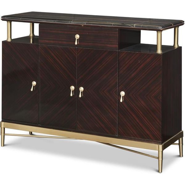 Cassettiera Lucida Cassettiera Cabinet Credenza In Legno Consolle Consolle 130Cm-image