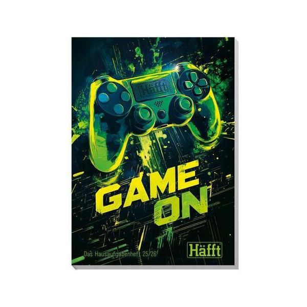 HäFft® Verlag 9721-1 Emgp HäFft® Verlag Hausaufgabenheft Game On 2025/2026 Liniert Din A5 Ohne Rand, 88 Blatt-image