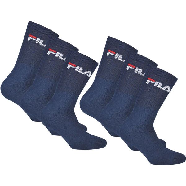 Fila Calzini Unisex 6 Paia - Calzini Da Tennis, Calzini, Terry, Sport (2X3-Pack) Navy 39-42 (6-8 Uk)-image