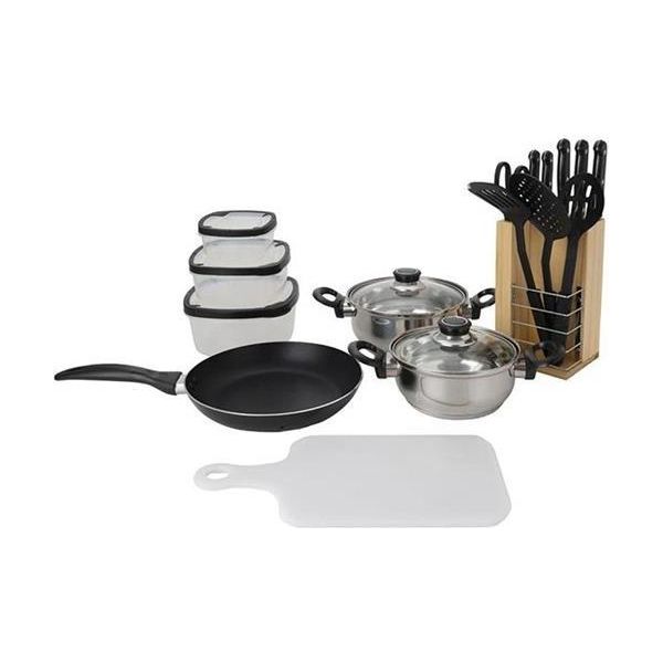 Set Di Utensili E Utensili Da Cucina Excellent Houseware, Acciaio Inossidabile, 18 Pezzi, Multicolore-image