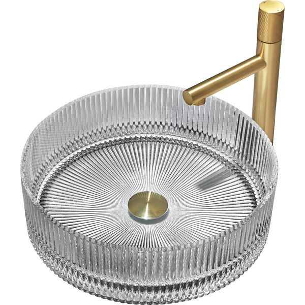 Mexen Eiva Lavabo In Vetro Da Appoggio 39 X 39 Cm, Grigio - 24163966-image