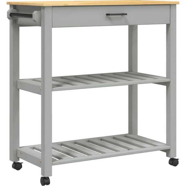 Carrello Da Cucina Monza 84X40X90 Cm In Legno Di Pino Massiccio-image