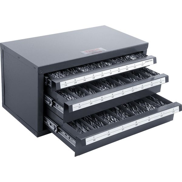Armadio Dispenser Per Punte Da Trapano Vevor, Armadio Organizzatore Per Punte Da Trapano Con Tre Cassetti Dalla A Alla Z, Armadio Organizzatore Per Punte Da Trapano In Acciaio Con Etichette, Contenitore Dispenser Per Punte Da Trapano Impilabile-image