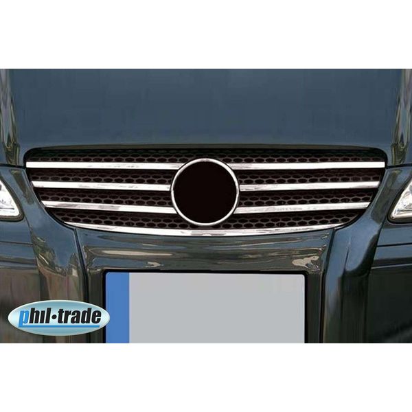 Acciaio Radiatore Griglia Listelli Cromo Per Mercedes Vito W639 I Bj 2003-2010-image